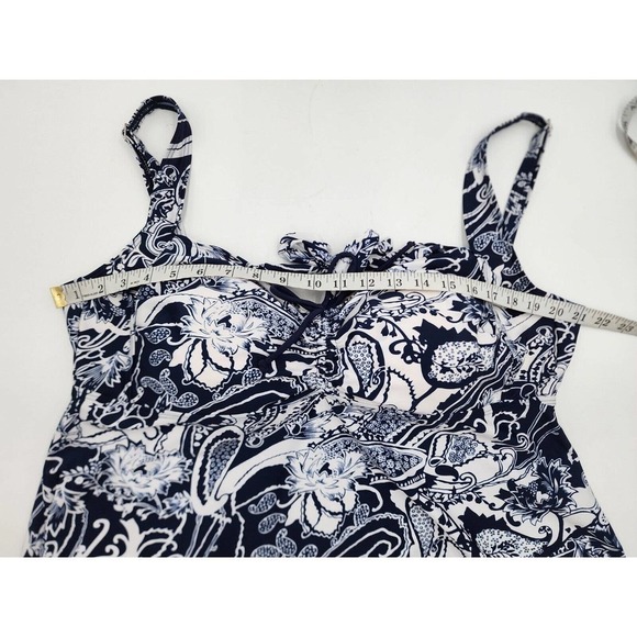 Septangle Plus Size 24W Tankini Swimsuit Blue Adjustable Padded Bra Paisley - Picture 5 of 12